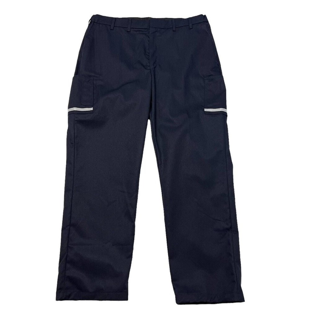 Stan Herman Uniform Pants Men 42 x 33 Blue Reflective Strip Safety Workwear NEW